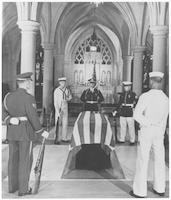 Ambassador Stevenson at rest in cathedral.