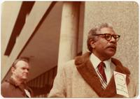 Gayraud Wilmore leading an anti-apartheid demonstration in Rochester, New York, 1979.