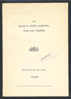 The John G. Kerr Hospital for the Insane report, 1925.
