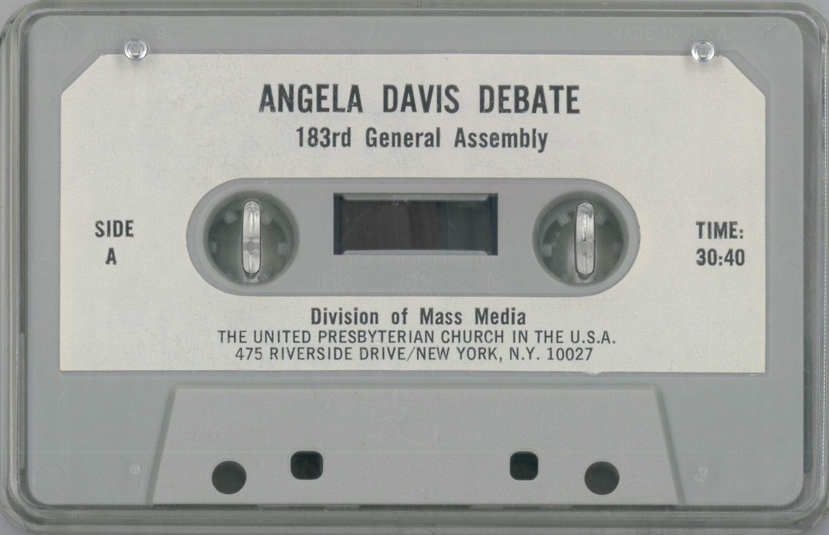 Angela Davis debate, 183rd General Assembly, 1971, side A.