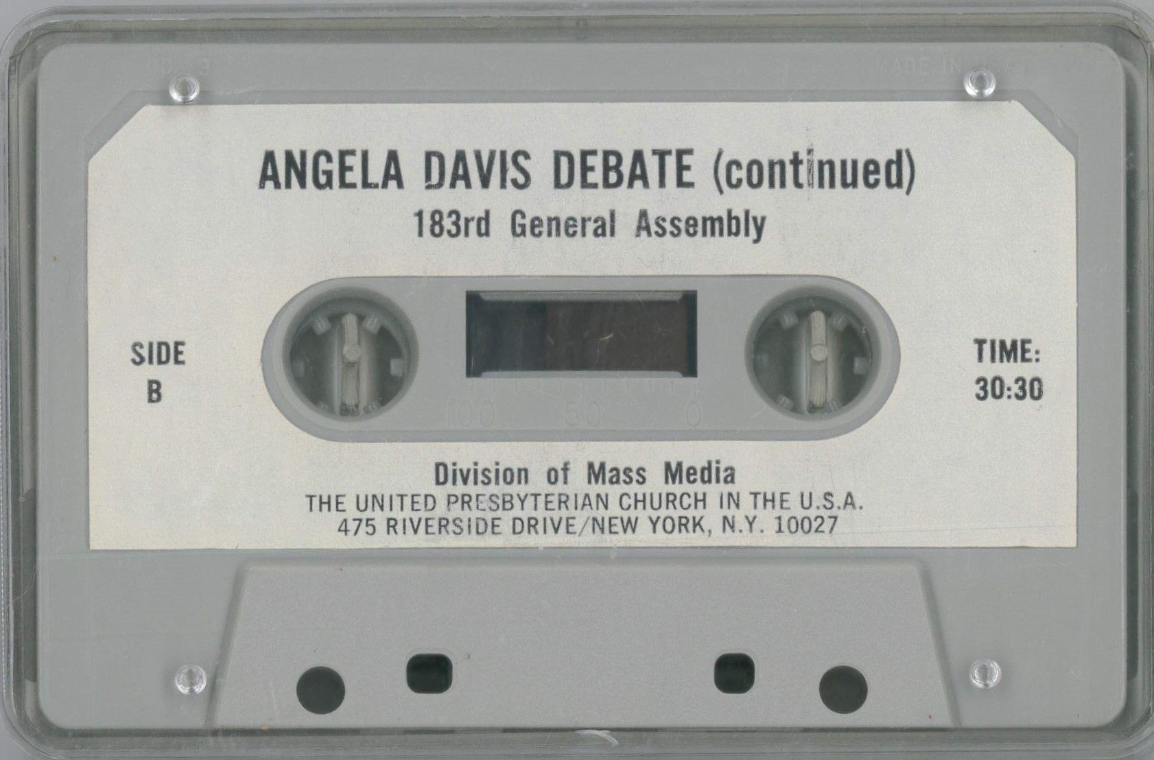 Angela Davis debate, 183rd General Assembly, 1971, side B.