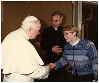 Mary Ann Lundy and Pope John Paul II in Vatican City.