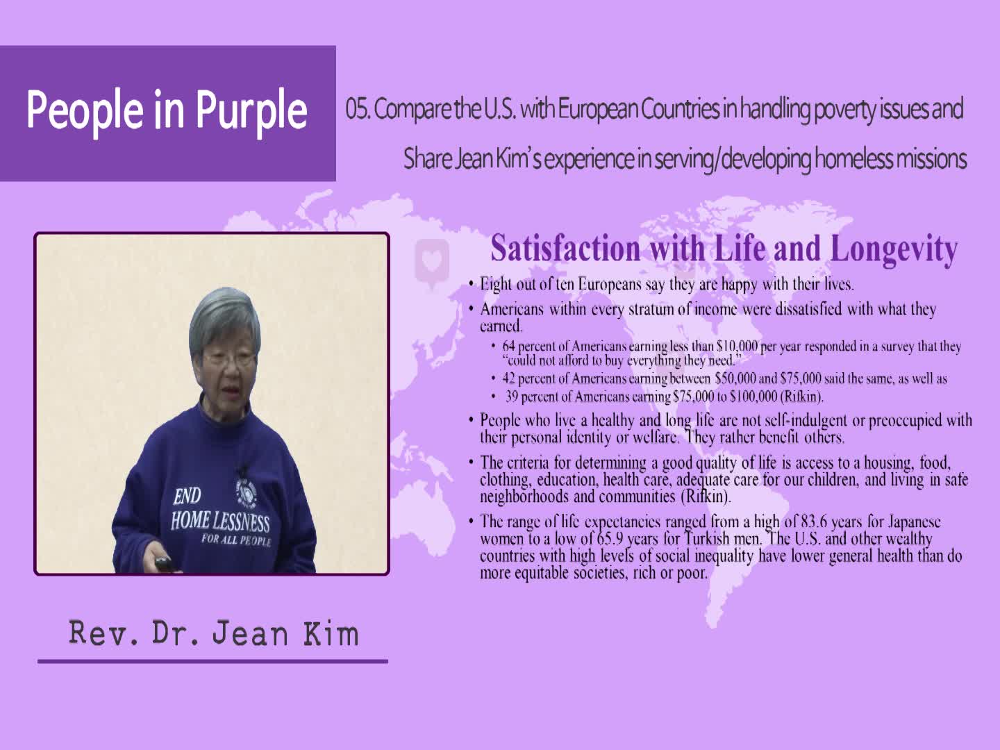 People in Purple: homeless mission, lesson 5, 2015