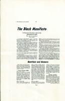 Gayraud Wilmore's "Questions and Answers on the Black Manifesto."