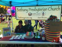 Bethany Presbyterian Church (San Bruno, Calif.) Pride stand.