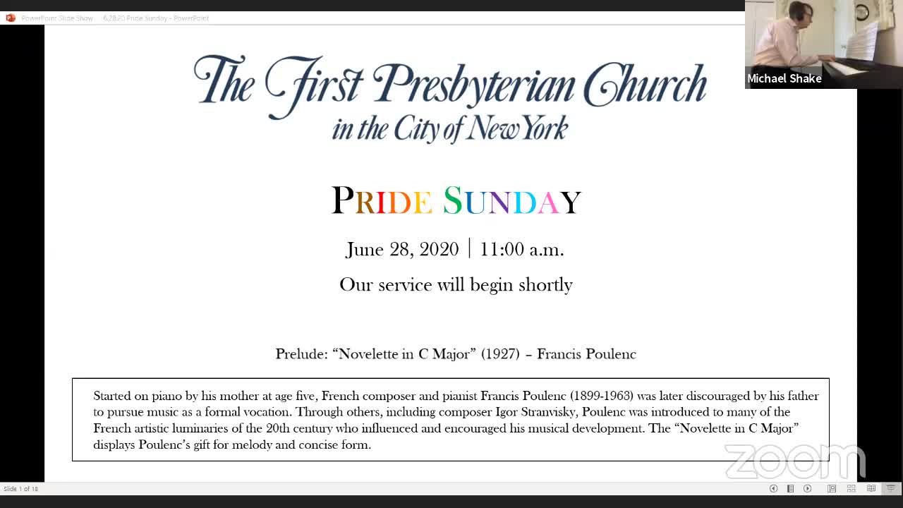 First Presbyterian Church (New York, N.Y.) Pride worship video, 2020.