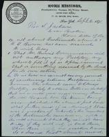 Sheldon Jackson correspondence, September-October 1870.