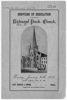 Services of Dedication of the Richmond Presbyterian Church.