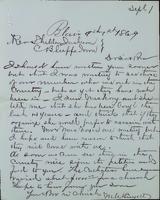 Sheldon Jackson correspondence, September 1869.
