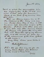 Sheldon Jackson correspondence, January-March 1872.
