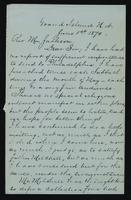 Sheldon Jackson correspondence, June 1870.