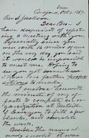 Sheldon Jackson correspondence, October 1869.