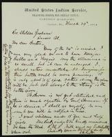 Sheldon Jackson correspondence, March 1880.