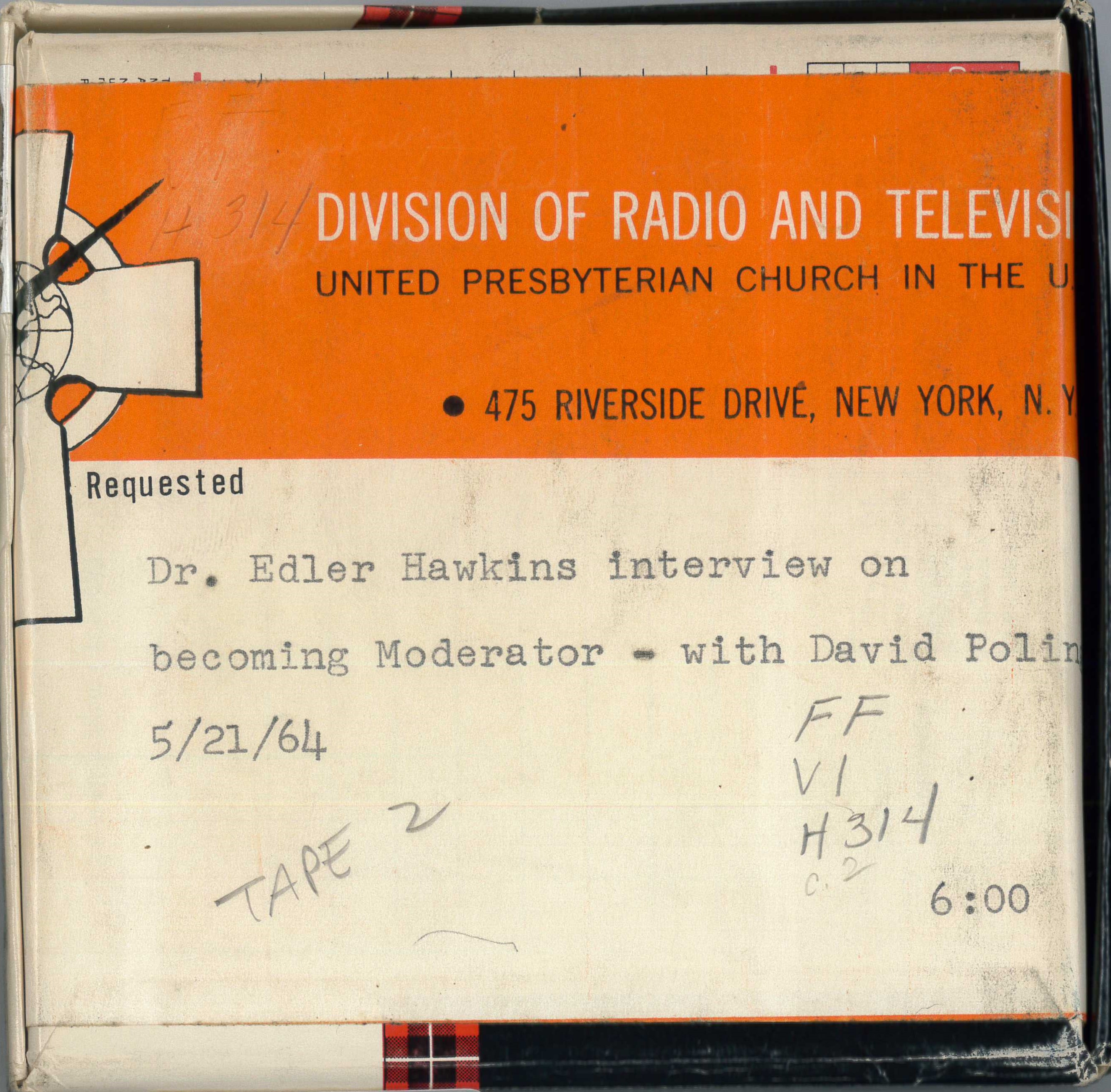 Dr. Edler Hawkins interview on becoming Moderator with David Poling, 1964