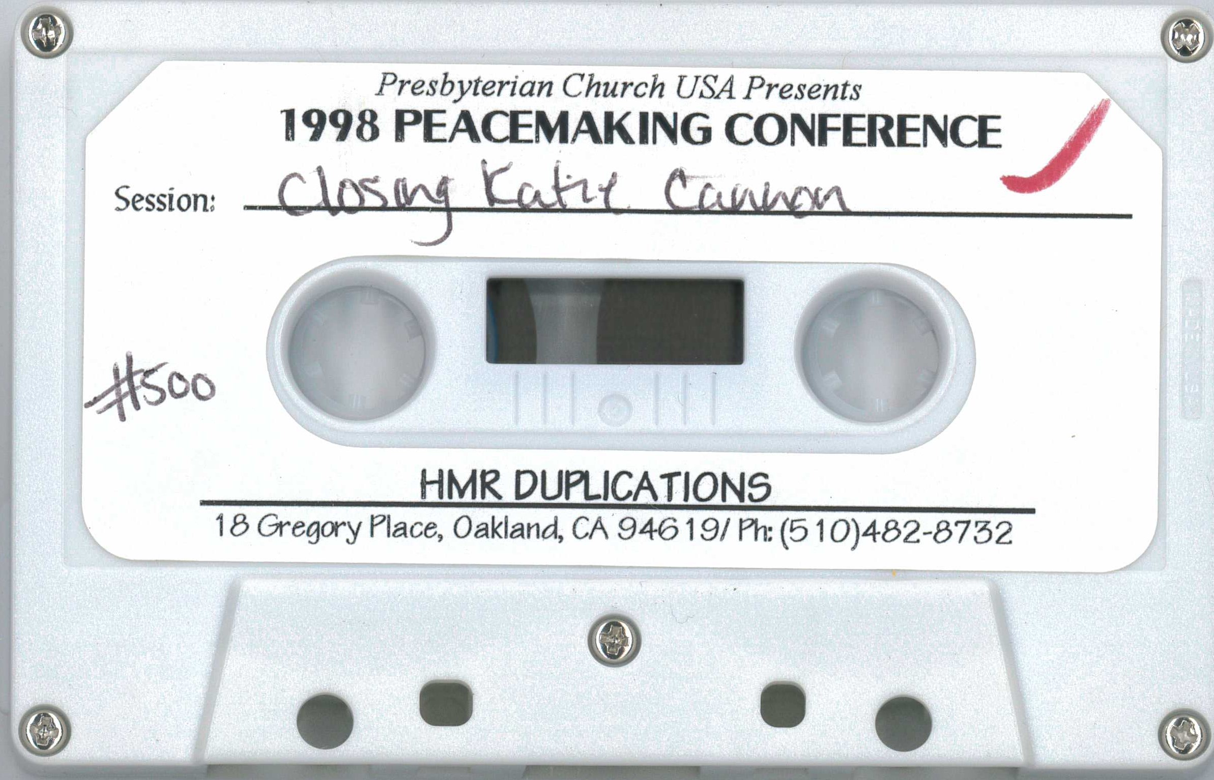 Presbyterian Peacemaking Conference, 1998.
