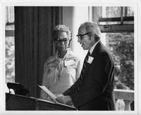 Thelma Adair and President Lawrence Cremin, 1977.