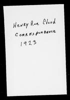 Henry Roe Cloud correspondence, 1923.