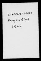 Henry Roe Cloud correspondence, 1926.