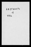 American Indian Institute (Wichita, Kan.) abstracts of title.