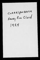 Henry Roe Cloud correspondence, 1924.