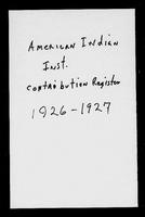 American Indian Institute (Wichita, Kan.) contribution register, 1926-1927.