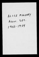 Alice Maloney secretary files, 1953-1954.