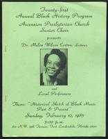 Twenty-first Annual Black History Program at Ascension Presbyterian Church, Fort Lauderdale, Florida.