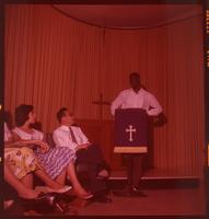 Delegate speaking at Middle East Seminar, 1960.
