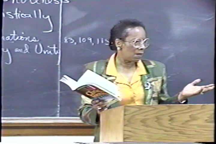 "Music and Worship in the African American Christian Tradition," Melva Costen, Trinity Lutheran Seminary, tape 3, about 1993.