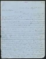 Letter from John Lilley to Col. Rutherford, Aug. 25, 1859.