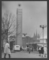 Sunburst tower marks Billy Graham Pavilion.