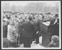 LBJ chats with Baptists.