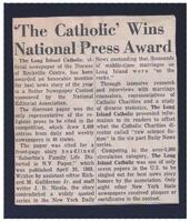 "The Catholic" Wins National Press Award.