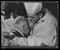 Pope embraces Cardinal Beran.