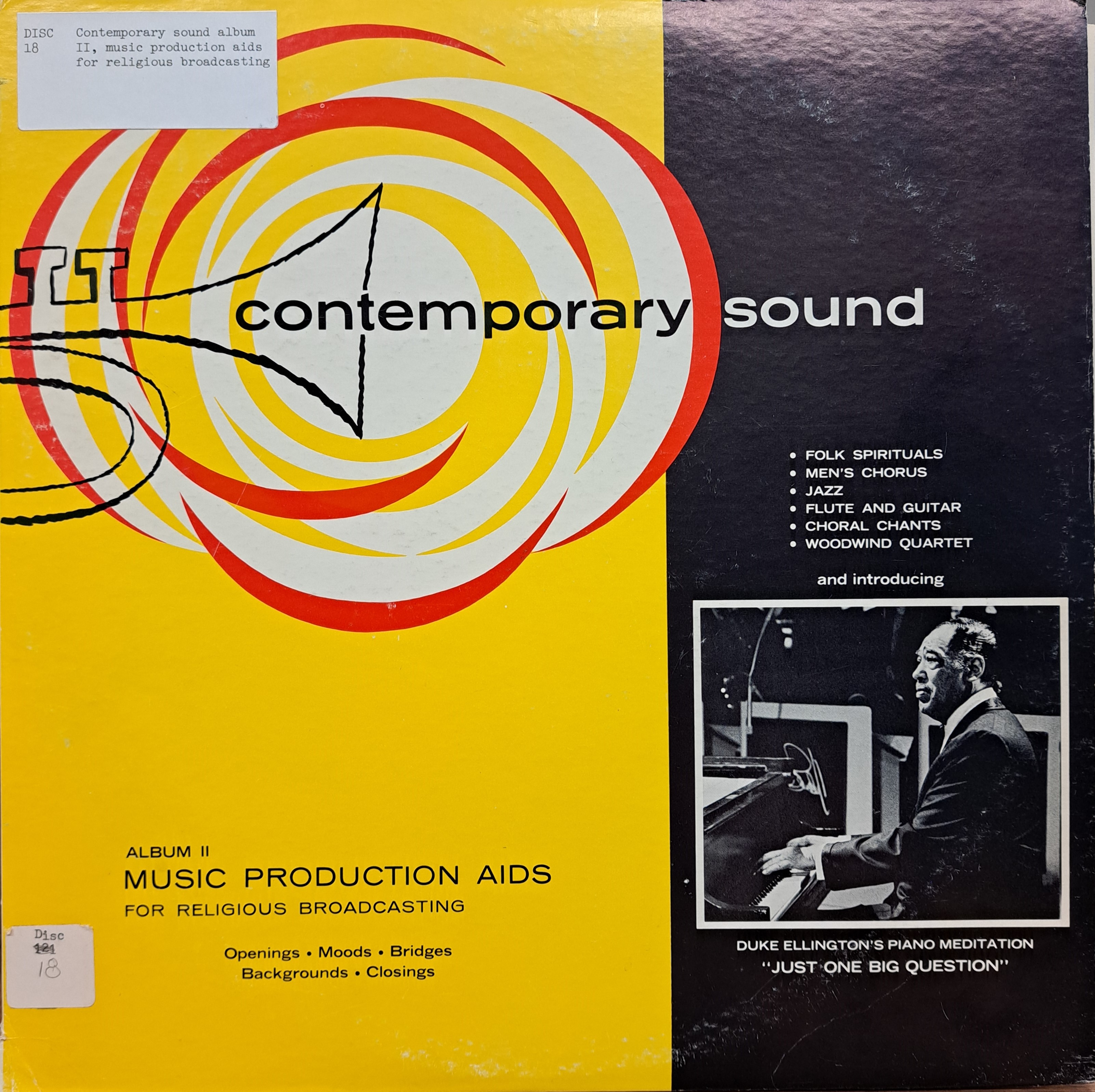 Contemporary sound: album II, music production aids for religious broadcasting, before 1968, side 1