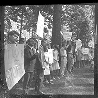 Protesters at the United Presbyterian Church in the U.S.A. General Assembly.