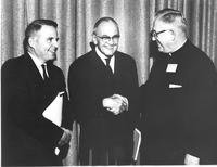 Dr. Martin Niemoeller, Bishop Reuben H. Mueller, and Dr. R.H. Edwin Espy.