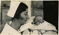 Marjorie Faught with newborn baby.
