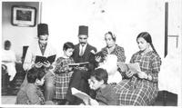 Egyptian Christian family having worship.