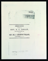 Correspondence between S.C. Logan and Dr. J. Leighton Wilson, 1868.