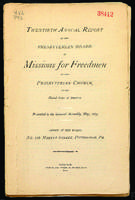 Board of Missions for Freedmen twentieth annual report, presented May 1885.