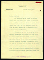 Letter to H.P. Ford from Woodrow Wilson, February 13, 1907.