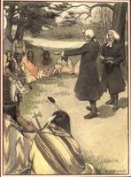Reverend Charles Beatty and Reverend George Duffield preaching to the Indians on the banks of the Muskingum River.