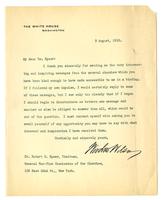 Letter to Robert E. Speer from President Woodrow Wilson.