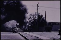 Burning car, Watts Rebellion