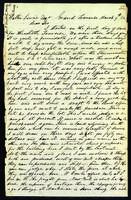 Letter to Walter Lowrie from Peter Dougherty, Grand Traverse, March 9, 1852.