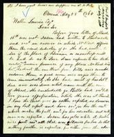 Letter to Walter Lowrie from Peter Dougherty, Omena, May 29, 1864.