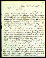 Letter to Walter Lowrie from Peter Dougherty, Grove Hill, March 9, 1858.