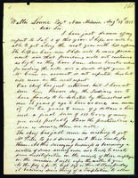 Letter to Walter Lowrie from Peter Dougherty, New Mission, August 13, 1855.