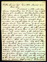 Letter to Walter Lowrie from Peter Dougherty, Grove Hill, March 15, 1855.